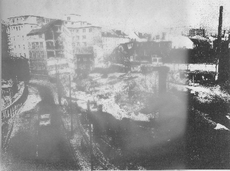 Holz Str before the building, the car is adjacent to where supermarket Edeka now is